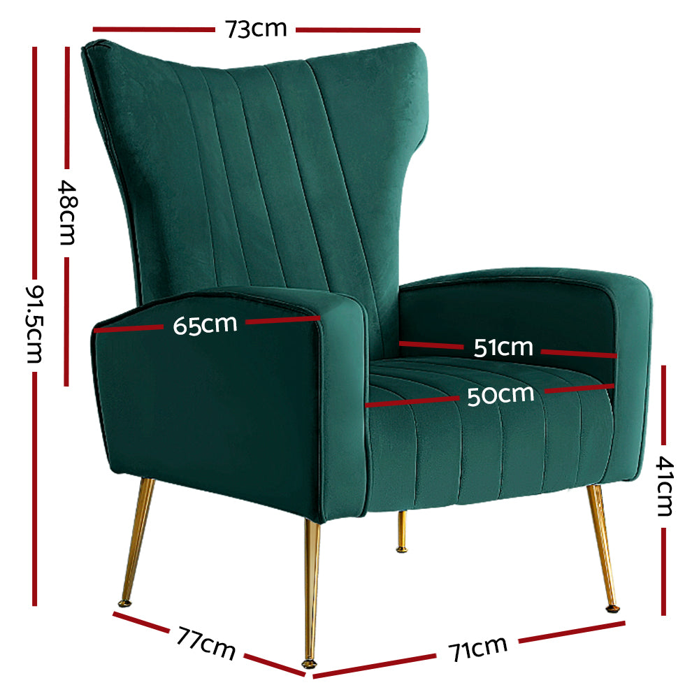 Marlook Armchair Green Velvet Kate