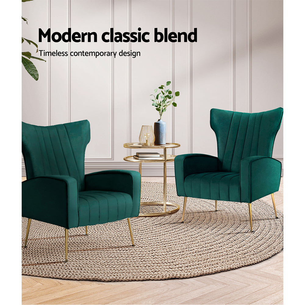 Marlook Armchair Green Velvet Kate