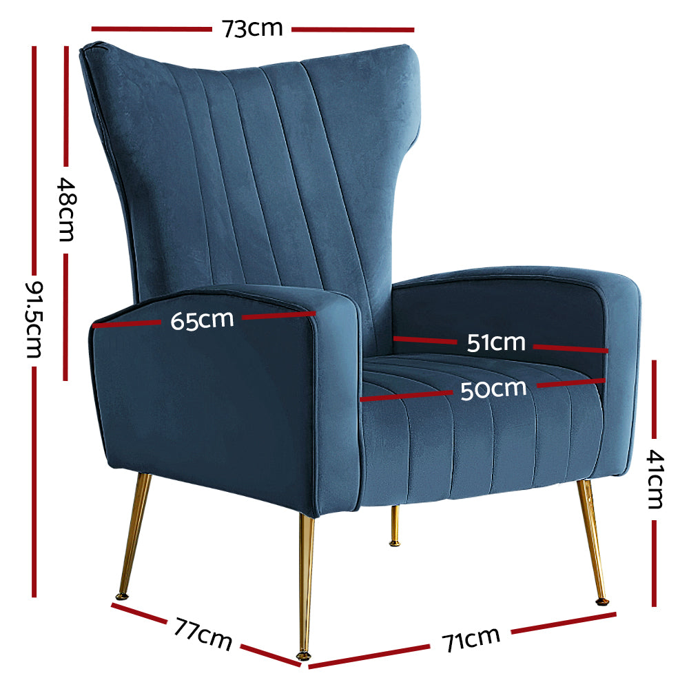 Marlook Armchair Navy Velvet Kate