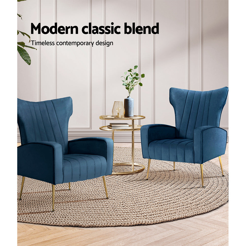 Marlook Armchair Navy Velvet Kate