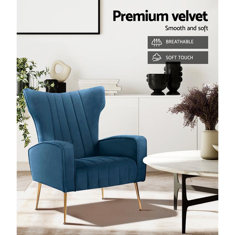 Marlook Armchair Navy Velvet Kate