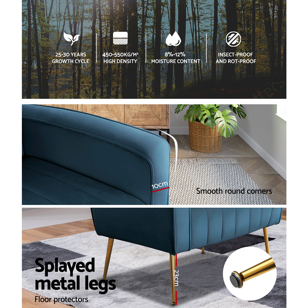Marlook Armchair Navy Velvet Kate