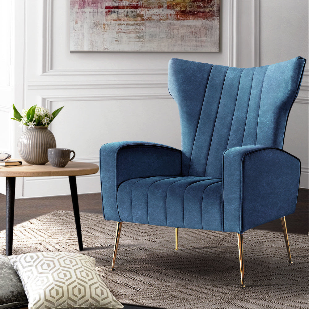 Marlook Armchair Navy Velvet Kate