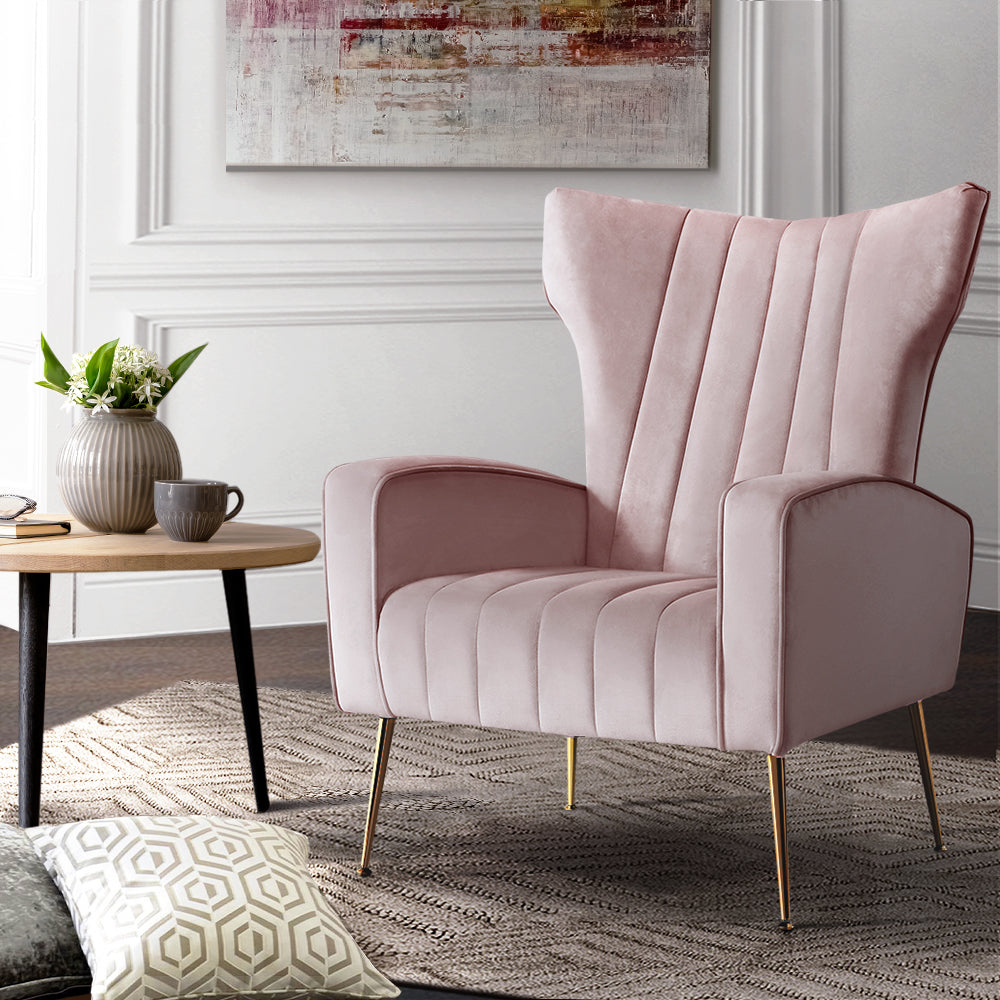 Marlook Armchair Pink Velvet Kate