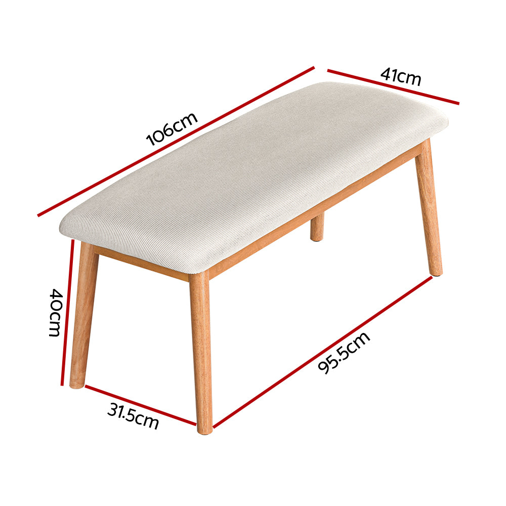 Marlook Dining Bench Upholstery Seat Wooden Chair 106cm