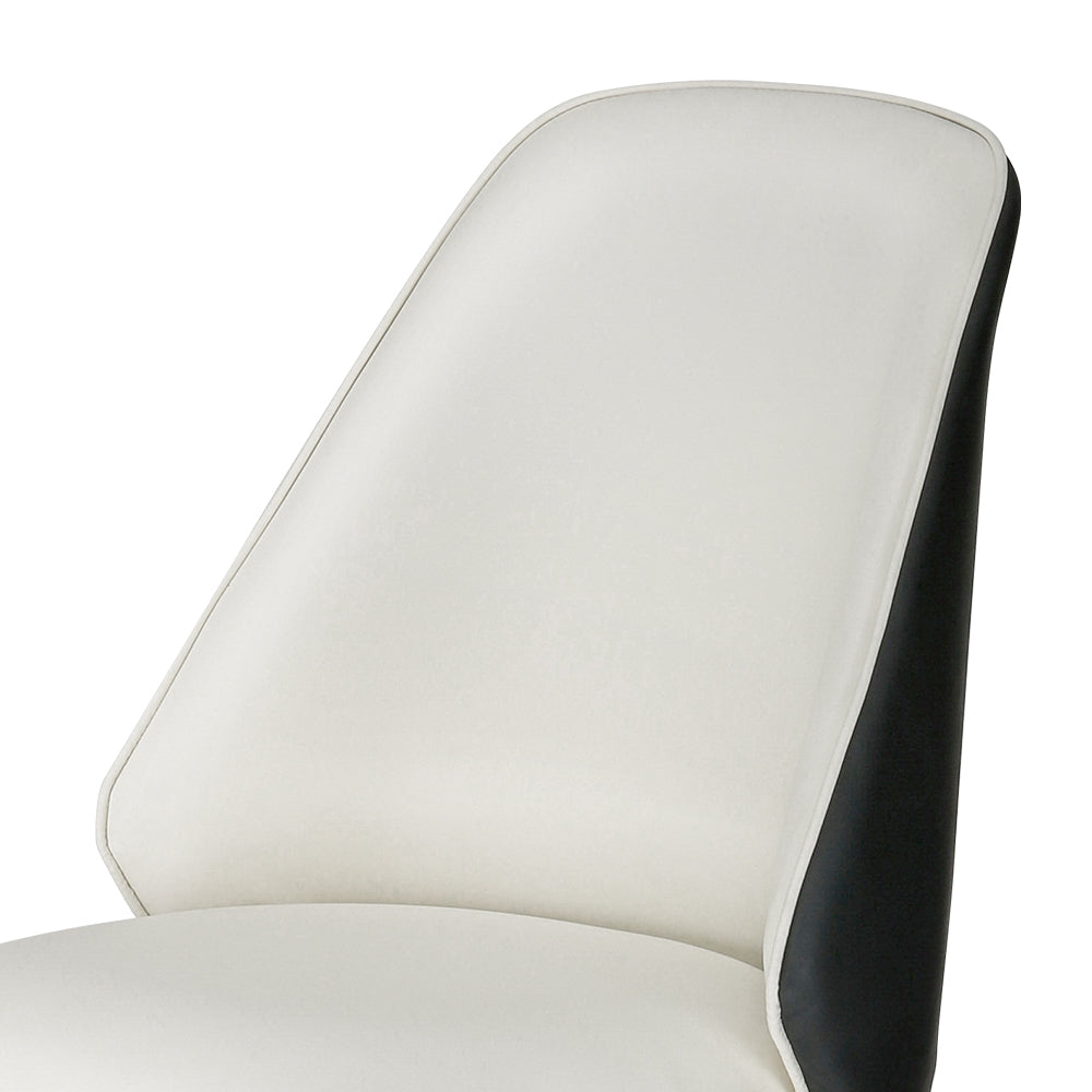 Marlook Dining Chairs Set of 2 Leather Seat Beige and Black