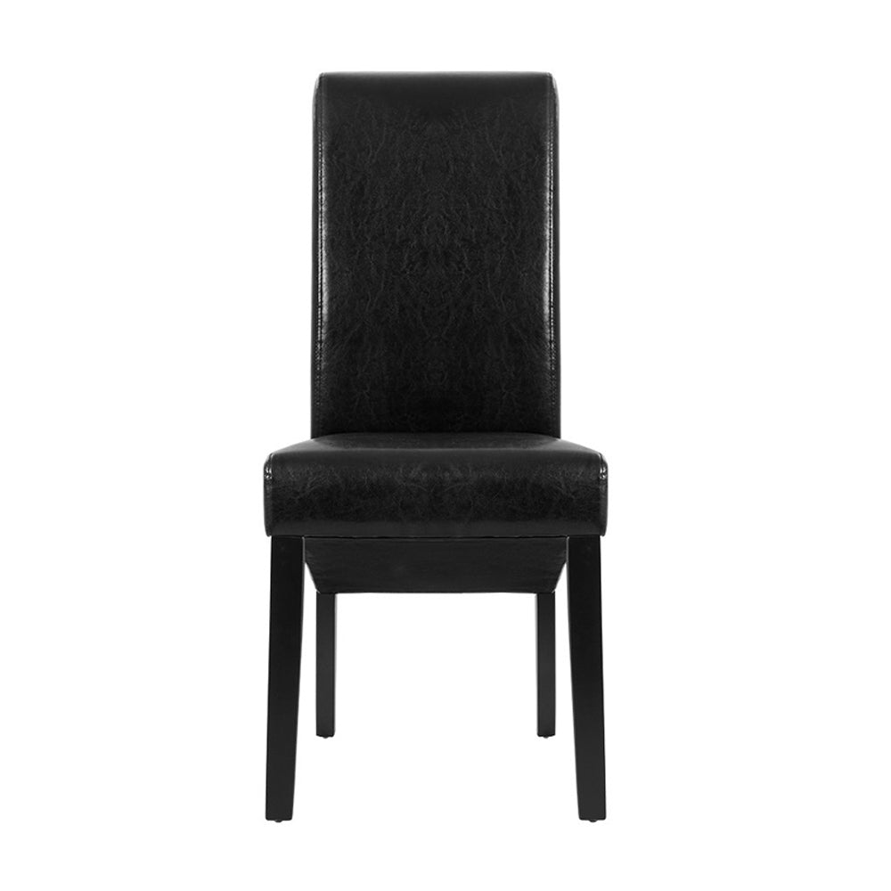 Marlook Dining Chairs Set of 2 Leather Parsons Chair Black