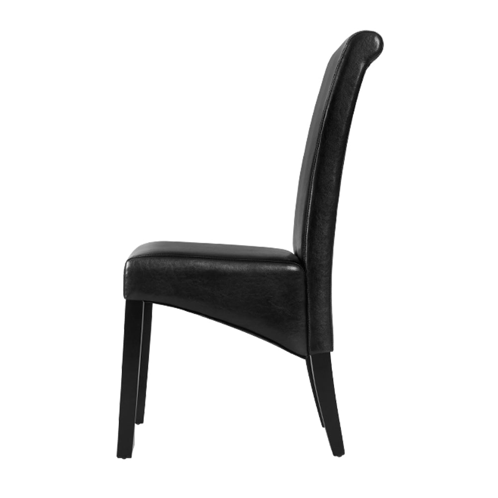 Marlook Dining Chairs Set of 2 Leather Parsons Chair Black