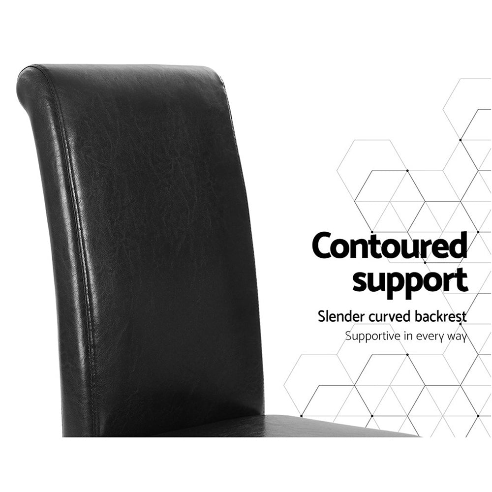 Marlook Dining Chairs Set of 2 Leather Parsons Chair Black