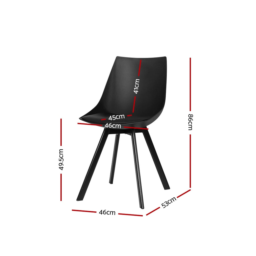 Marlook Dining Chairs Set of 2 PU Leather Plastic Metal Black