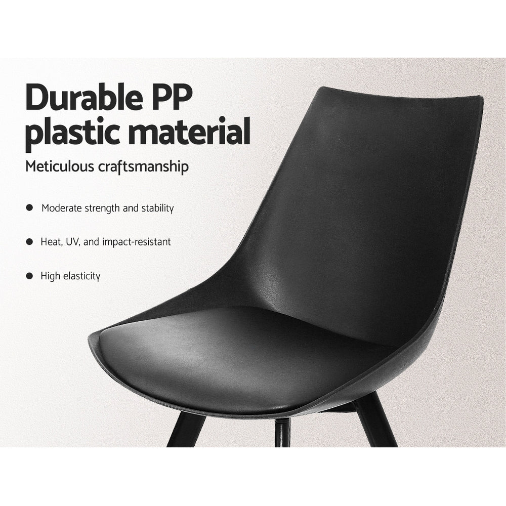 Marlook Dining Chairs Set of 2 PU Leather Plastic Metal Black