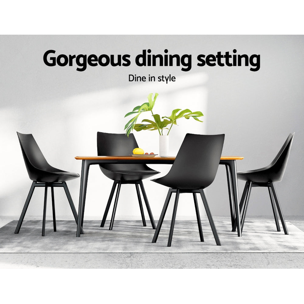 Marlook Dining Chairs Set of 2 PU Leather Plastic Metal Black