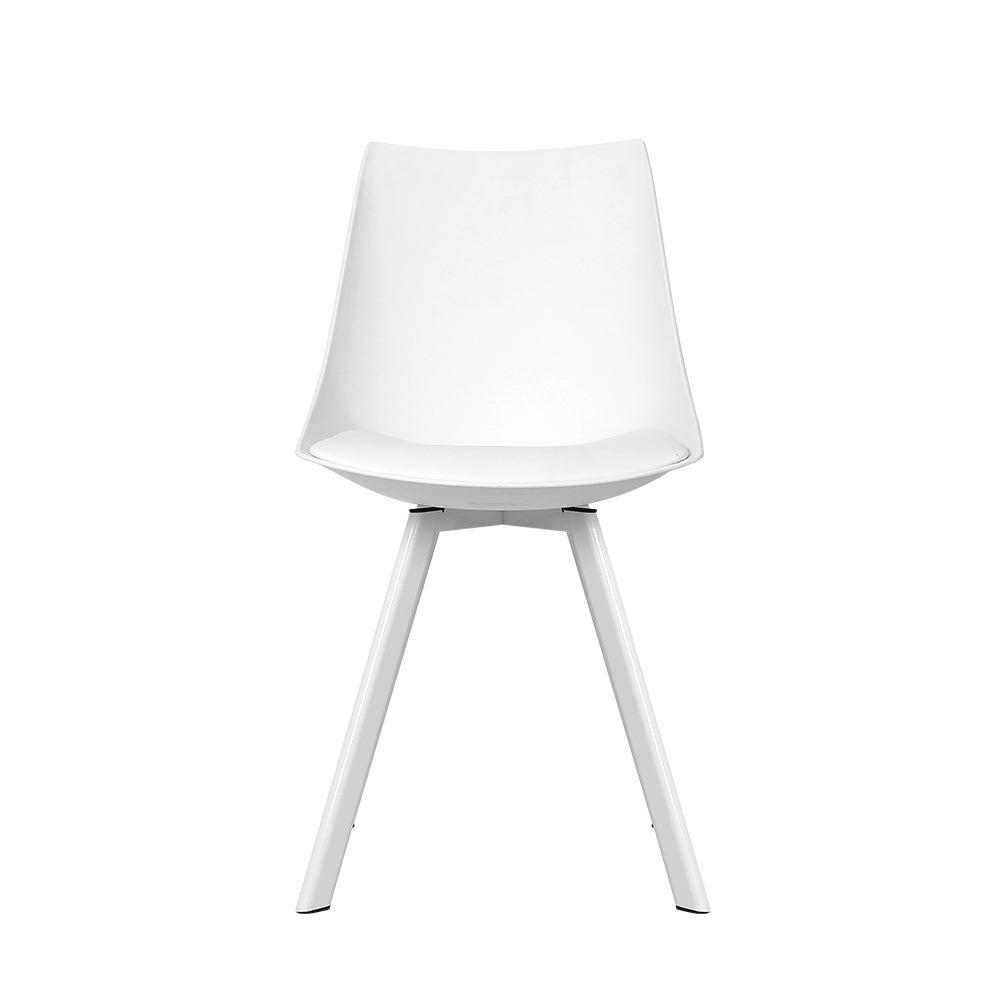 Marlook Dining Chairs Set of 2 PU Leather Plastic Metal White