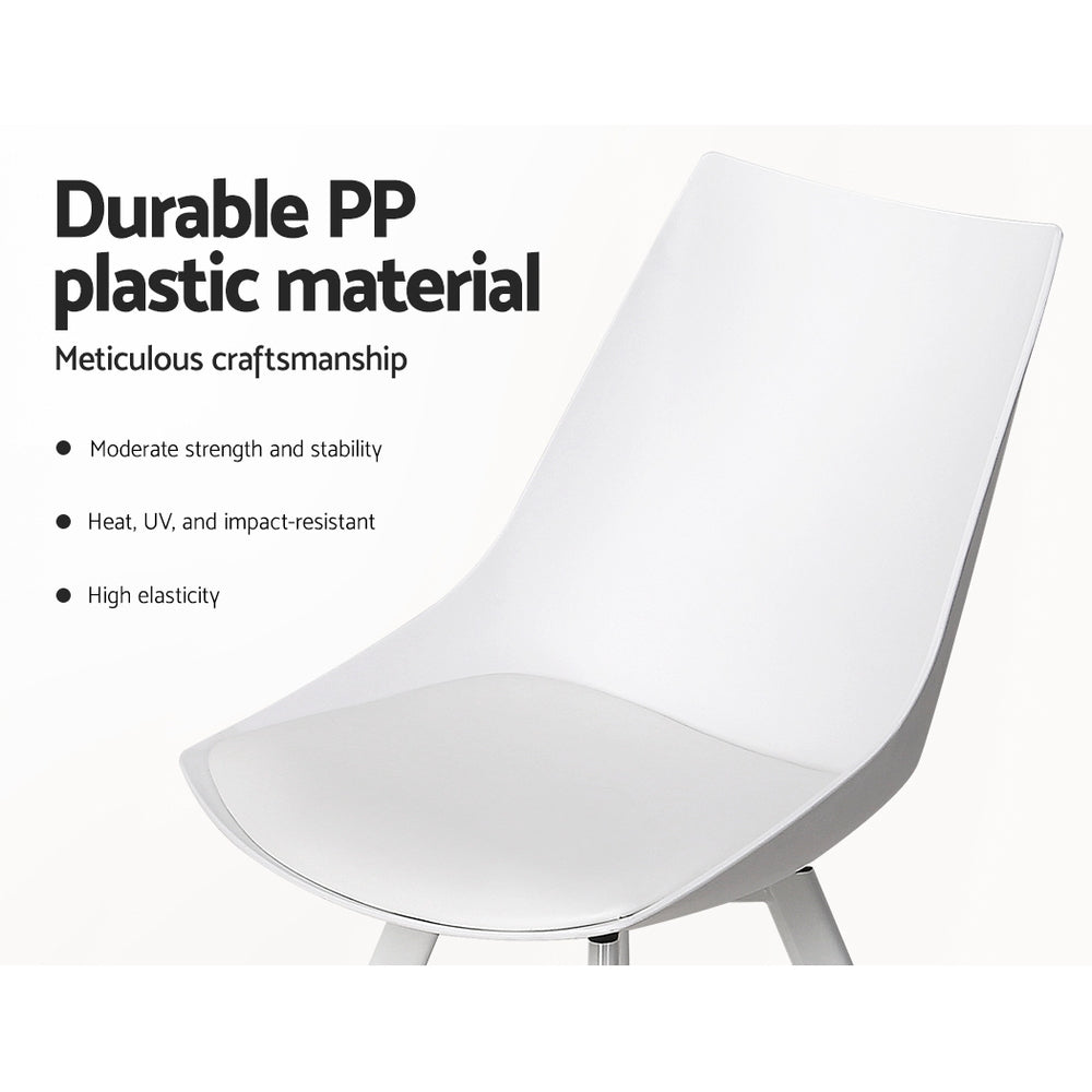 Marlook Dining Chairs Set of 2 PU Leather Plastic Metal White