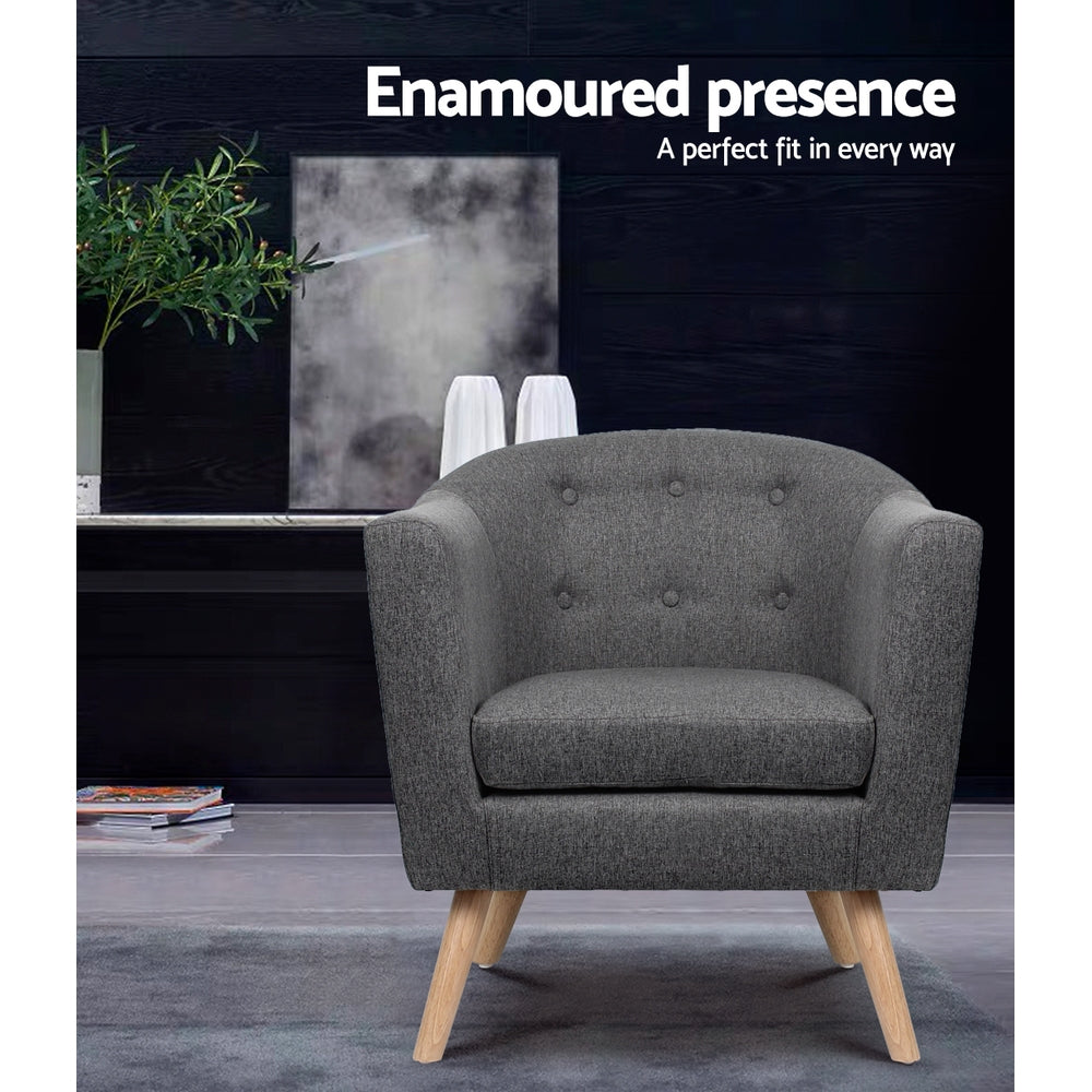 Marlook Armchair Tub Chair Grey Adora