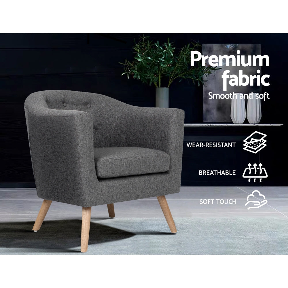 Marlook Armchair Tub Chair Grey Adora