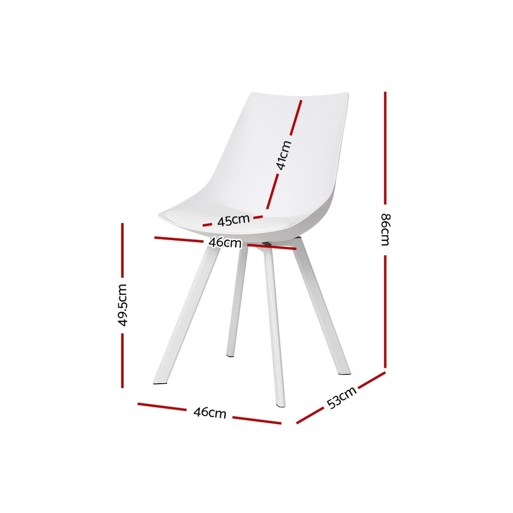 Marlook Dining Chairs Set of 2 PU Leather Plastic Metal White