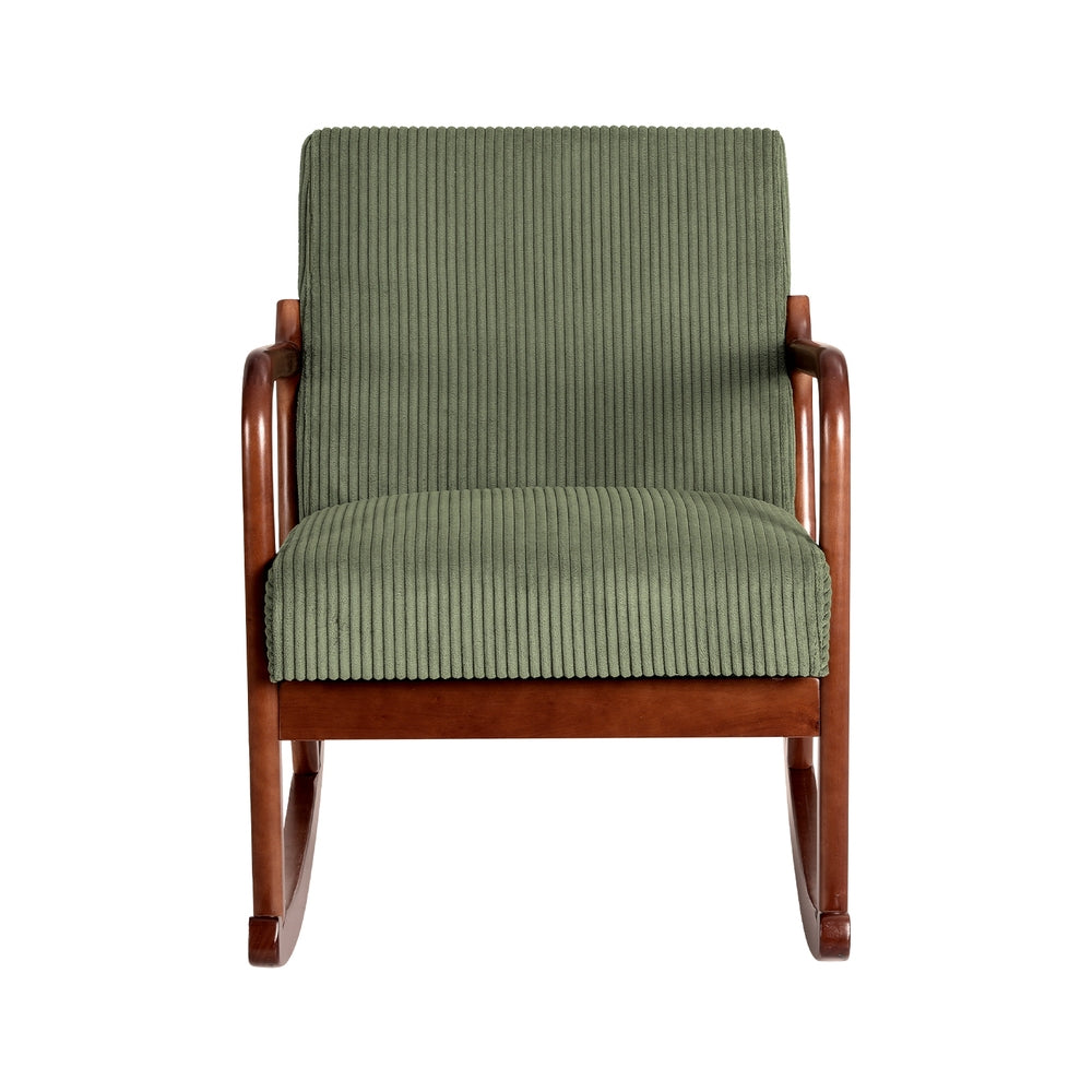 Marlook Rocking Armchair Nursery Chair Corduroy Green