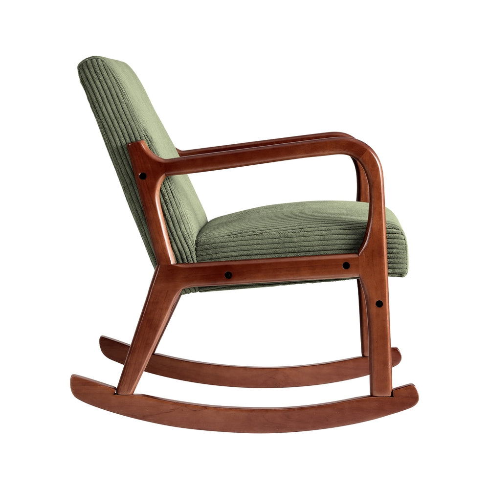 Marlook Rocking Armchair Nursery Chair Corduroy Green