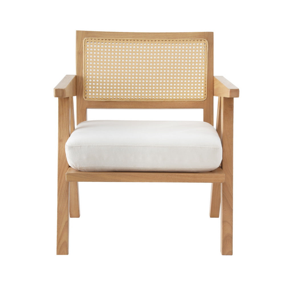 Marlook Armchair Accent Chair Lounge Rattan Velvet Pine