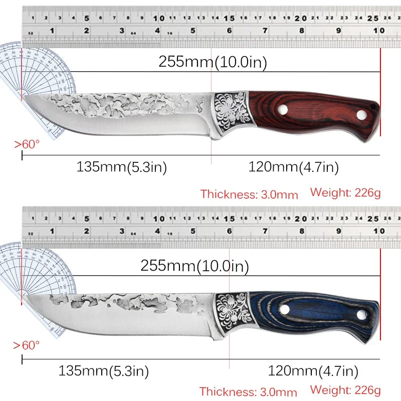 NNEOBA Forged Cleaver Kitchen Chef Knife - With Cover (2pcs)