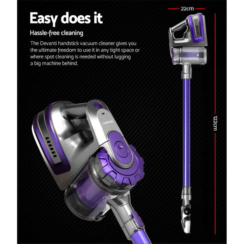 Marlook Stick Vacuum Cleaner Bagless Cordless 150W Purple