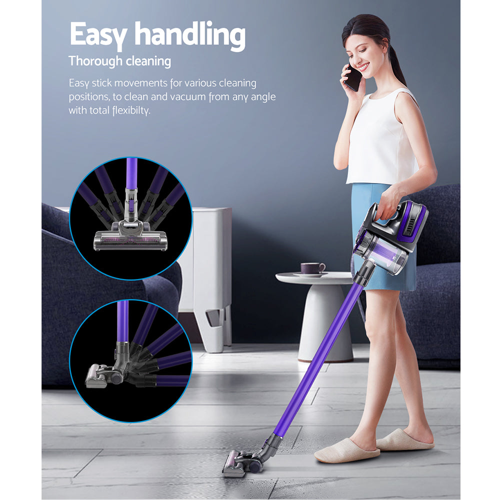 Marlook Stick Vacuum Cleaner Cordless Roller Brush 150W Purple