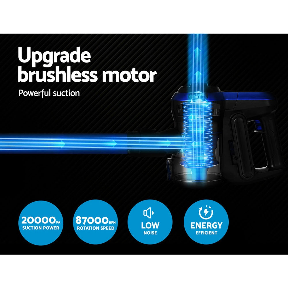 Marlook Stick Vacuum Cleaner Brushless Cordless 250W Blue