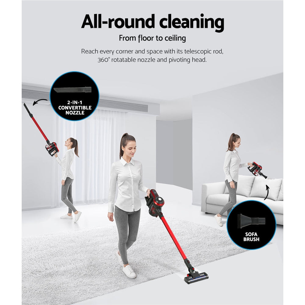 Marlook Stick Vacuum Cleaner Brushless Cordless 250W Red