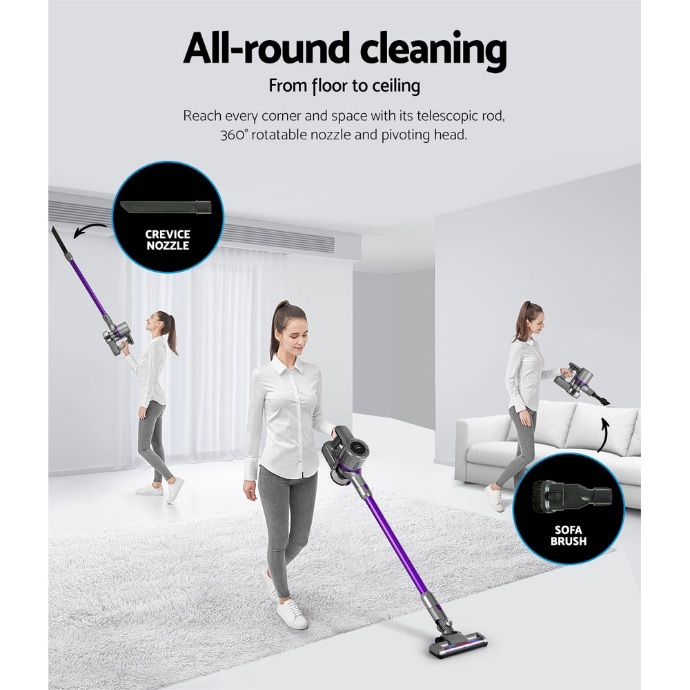 Marlook Stick Vacuum Cleaner Bagless Cordless 120W Purple