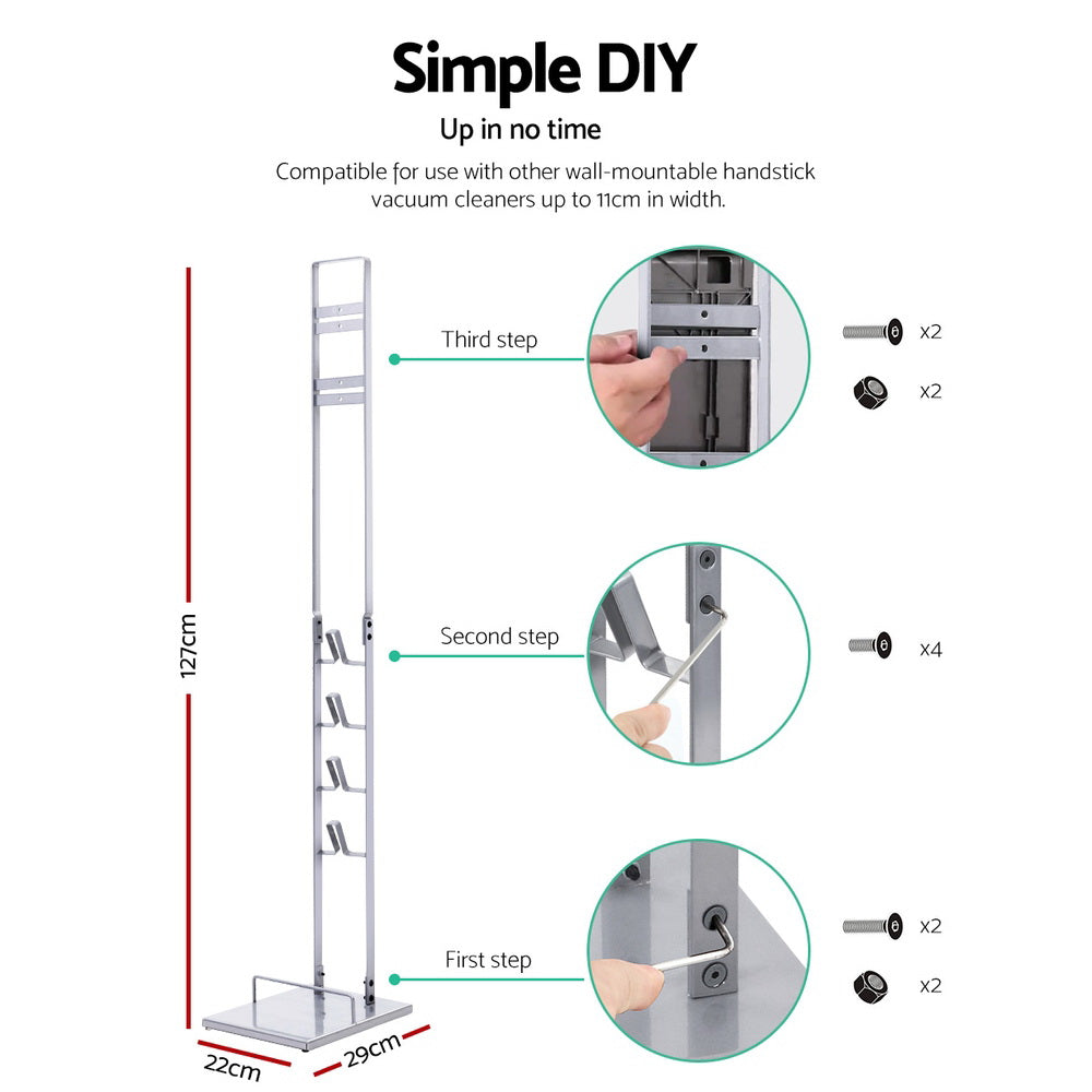 Marlook Freestanding Dyson Vacuum Cleaner Stand for V6 7 8 10 11 Silver
