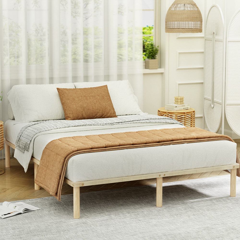 Marlook Bed Frame Double Size Wooden Base Mattress Platform Timber Pine AMBA