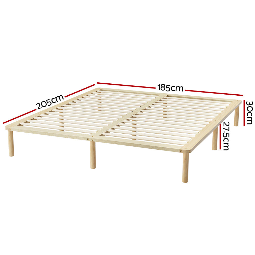 Marlook Bed Frame King Size Wooden Base Mattress Platform Timber Pine AMBA