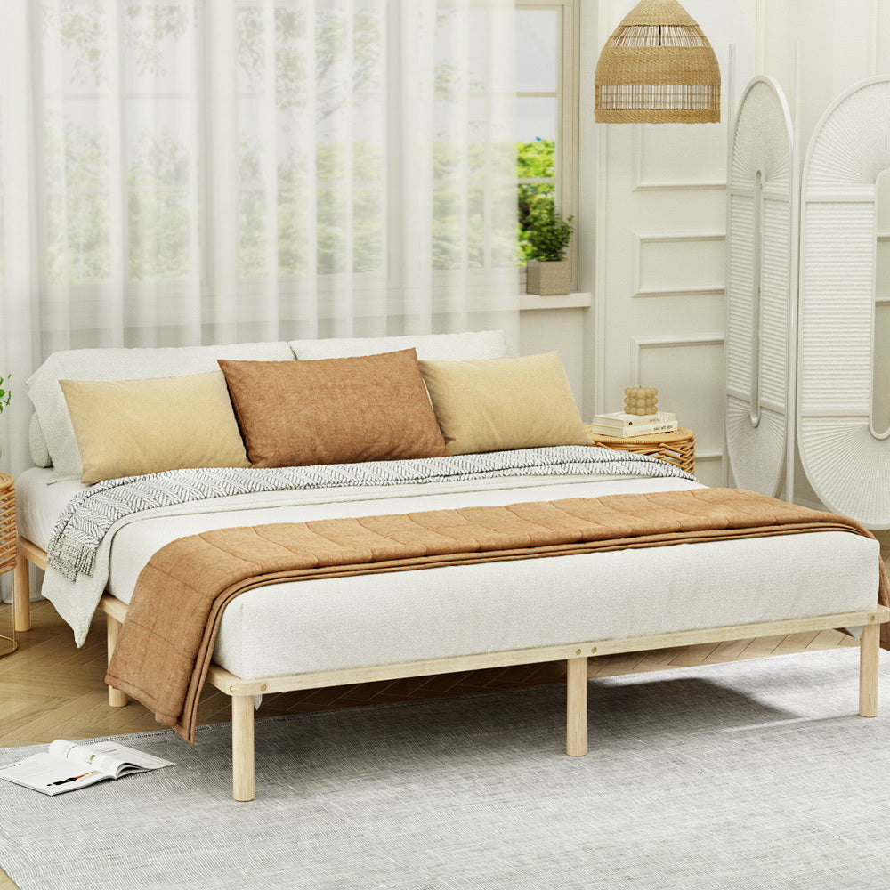 Marlook Bed Frame King Size Wooden Base Mattress Platform Timber Pine AMBA