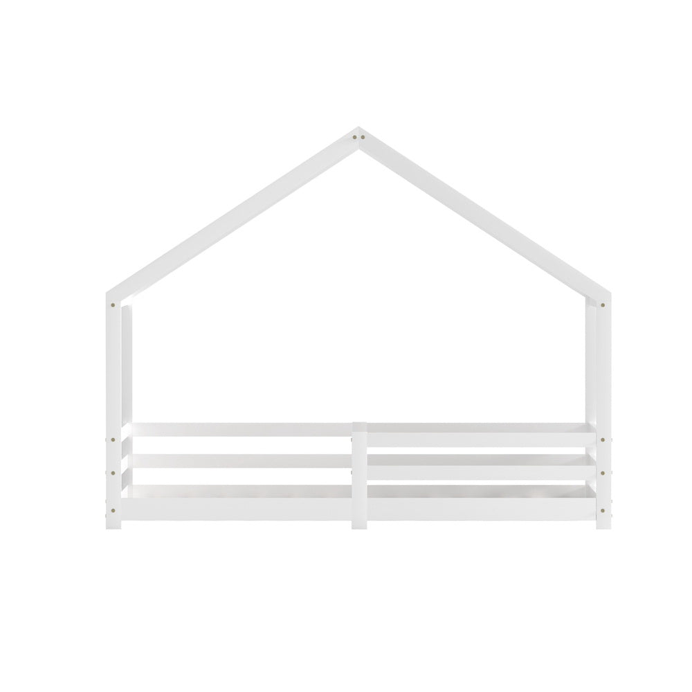 Marlook Bed Frame Wooden Kids Single House Frame White AMOS