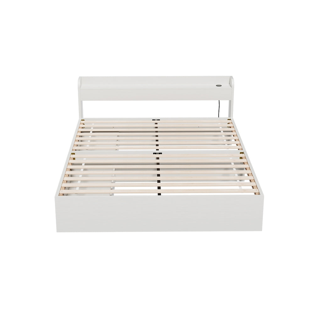 Marlook Bed Frame Queen Size Mattress Base wtih Charging Ports 2 Storage Drawers