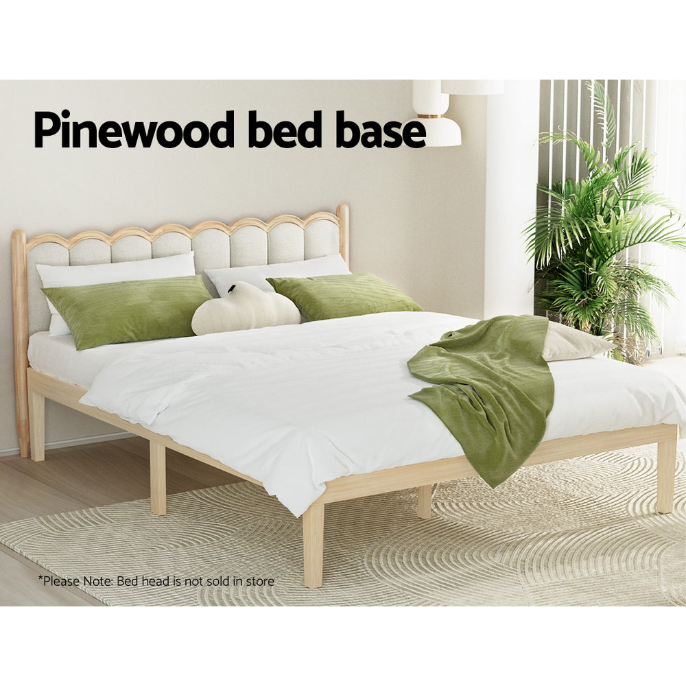 Marlook Bed Frame Double Size Wooden Base Mattress Platform Timber Pine BRUNO