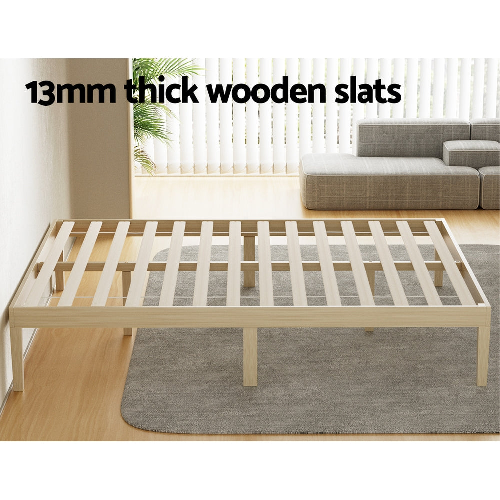 Marlook Bed Frame Double Size Wooden Base Mattress Platform Timber Pine BRUNO