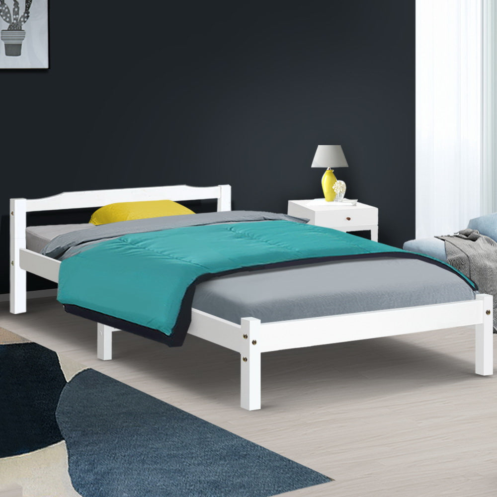 Marlook Bed Frame Single Size Wooden White LEXI