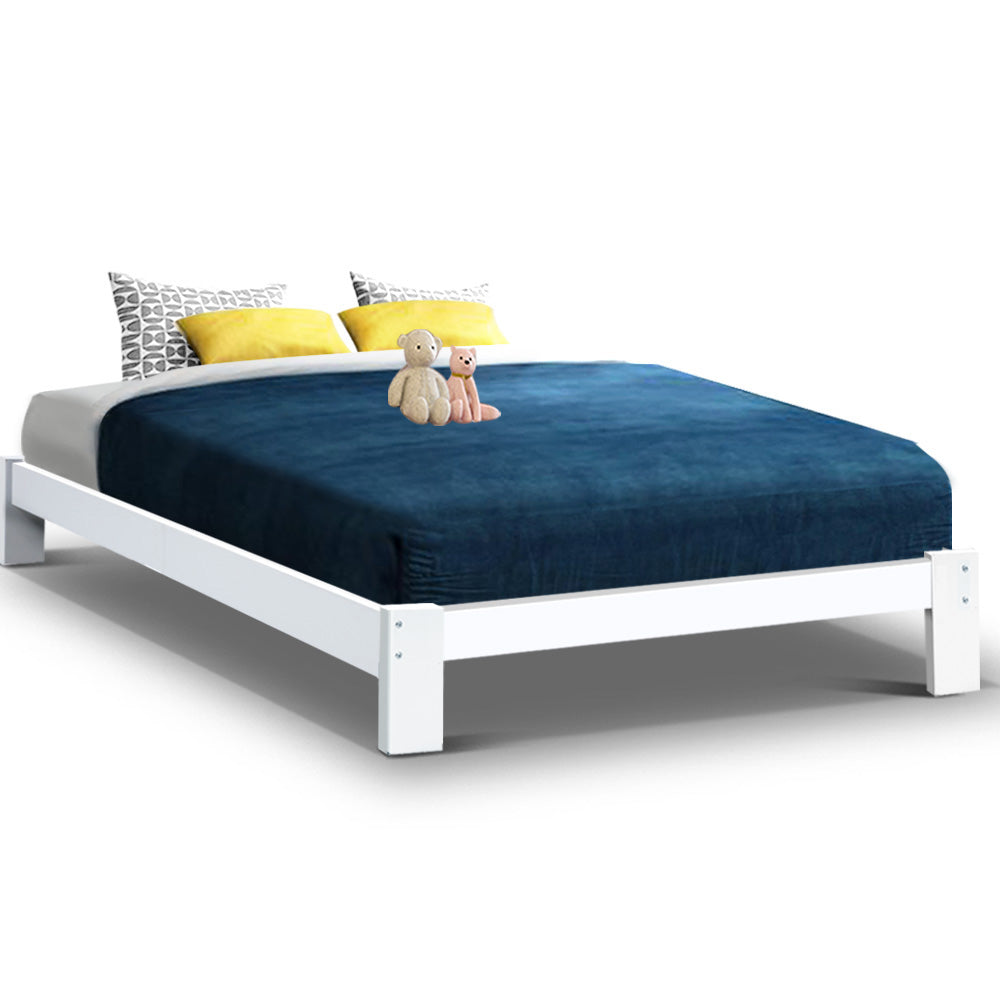 Marlook Bed Frame Double Size Wooden White JADE