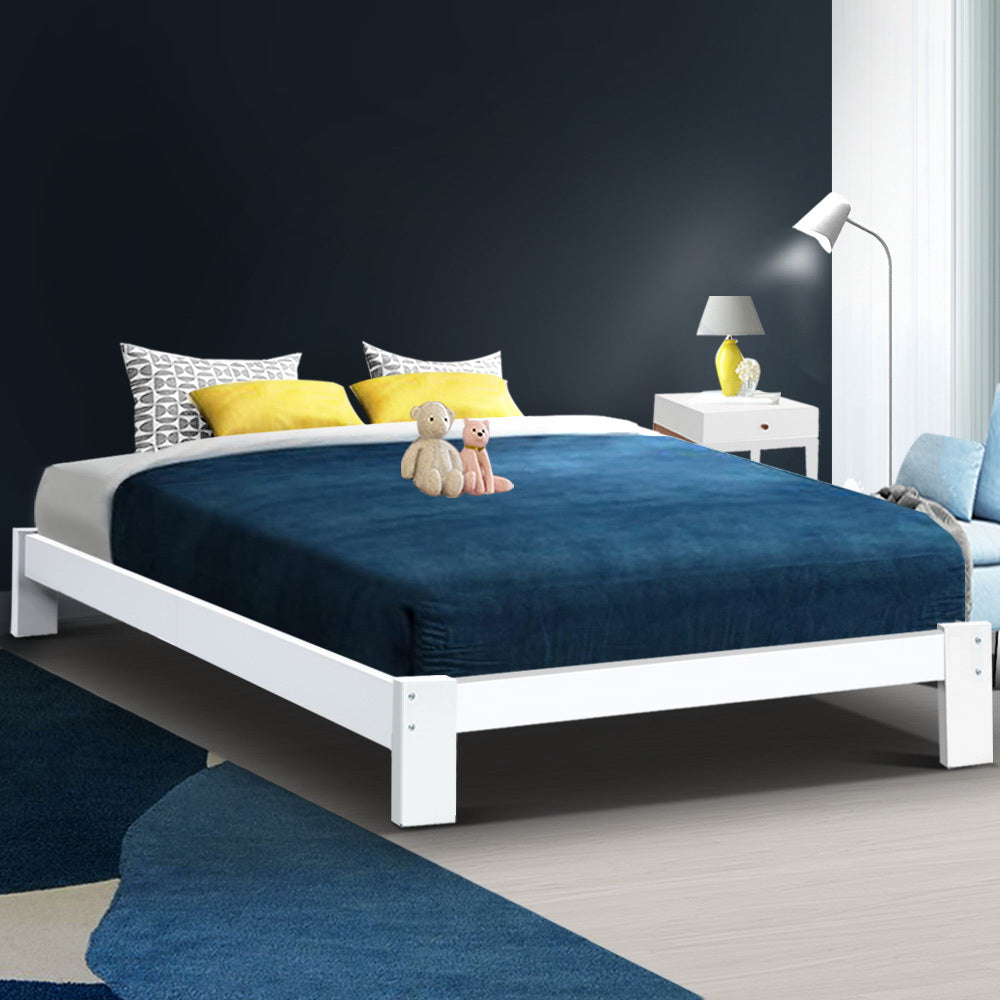 Marlook Bed Frame Double Size Wooden White JADE