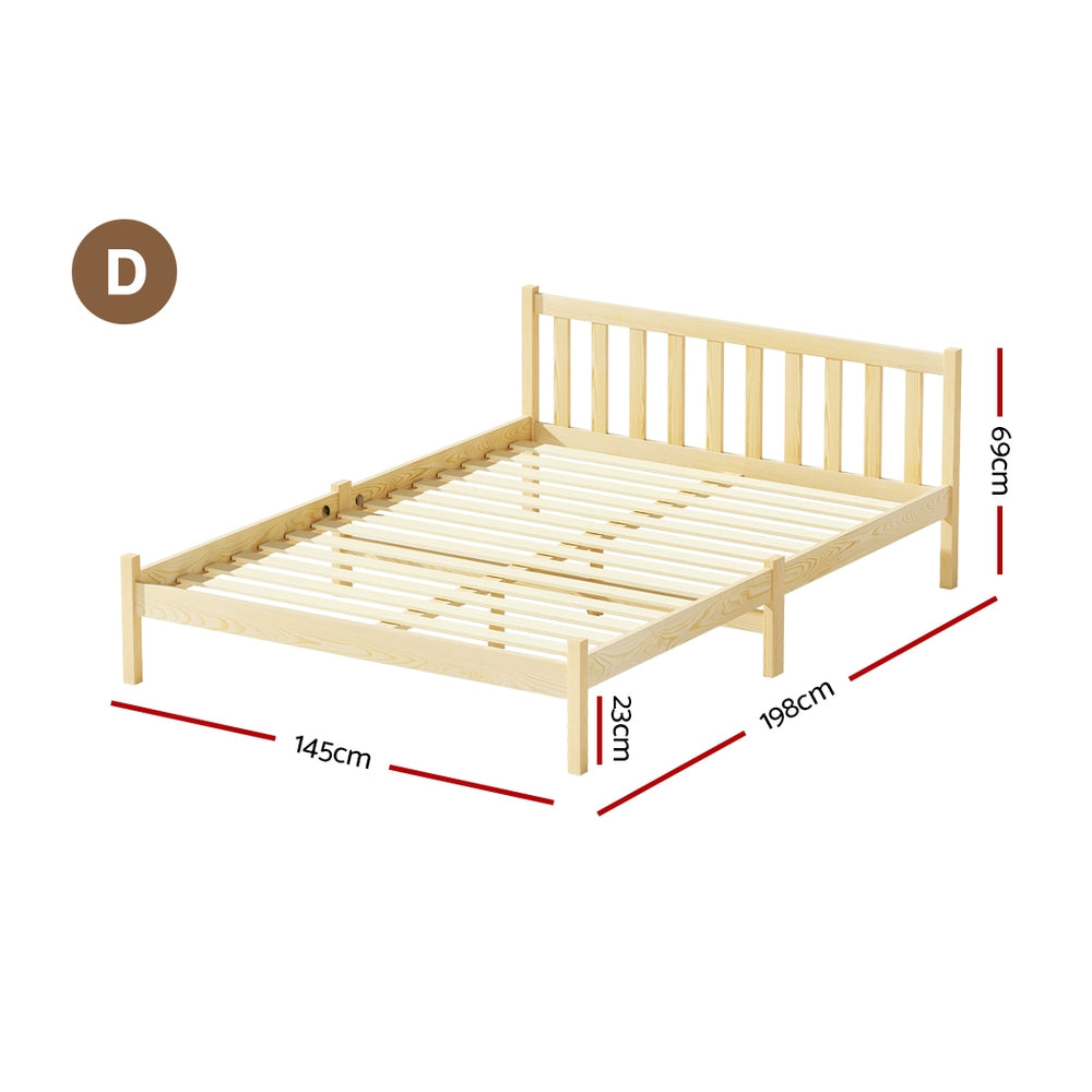 Marlook Bed Frame Double Size Wooden Oak SOFIE