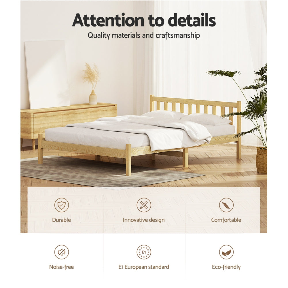 Marlook Bed Frame Double Size Wooden Oak SOFIE