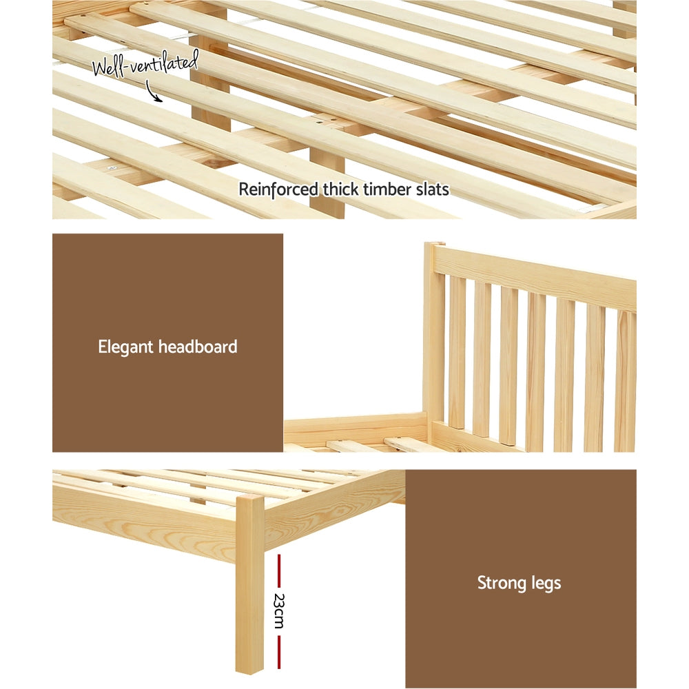 Marlook Bed Frame Double Size Wooden Oak SOFIE