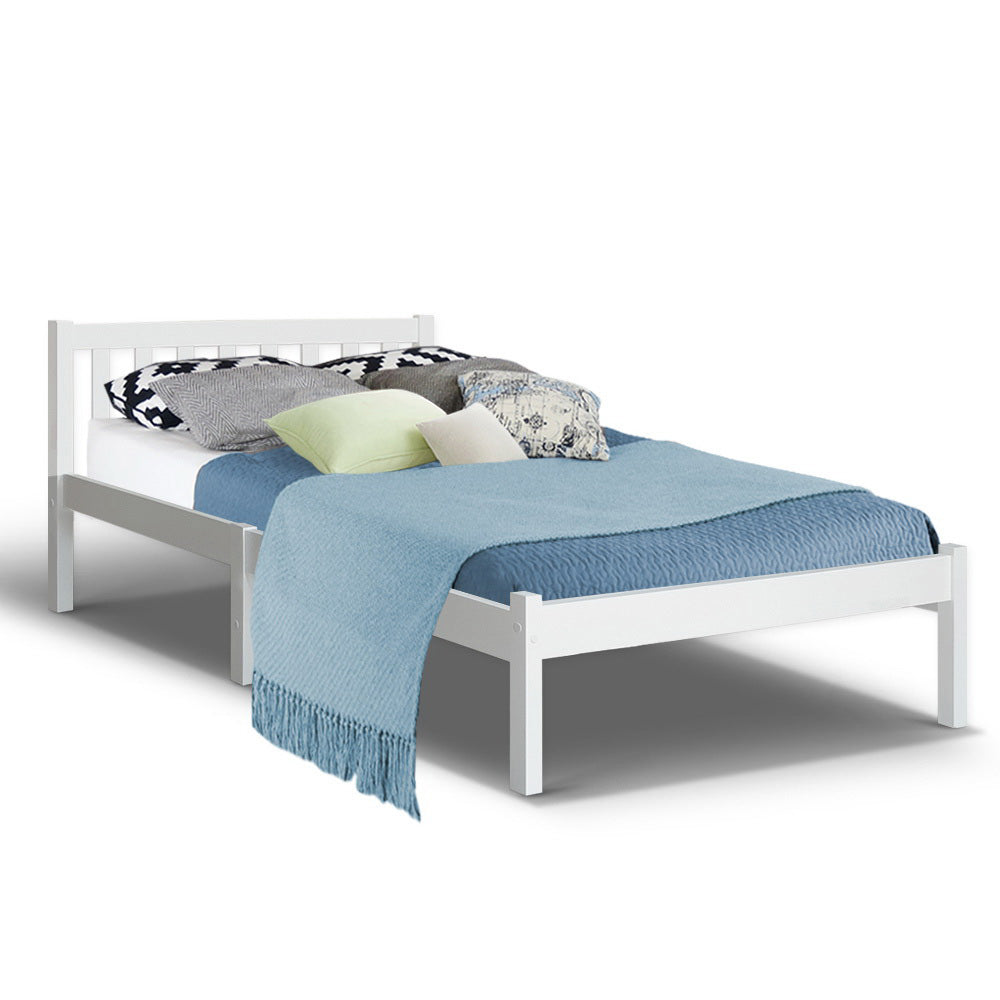 Marlook Bed Frame King Single Size Wooden White SOFIE