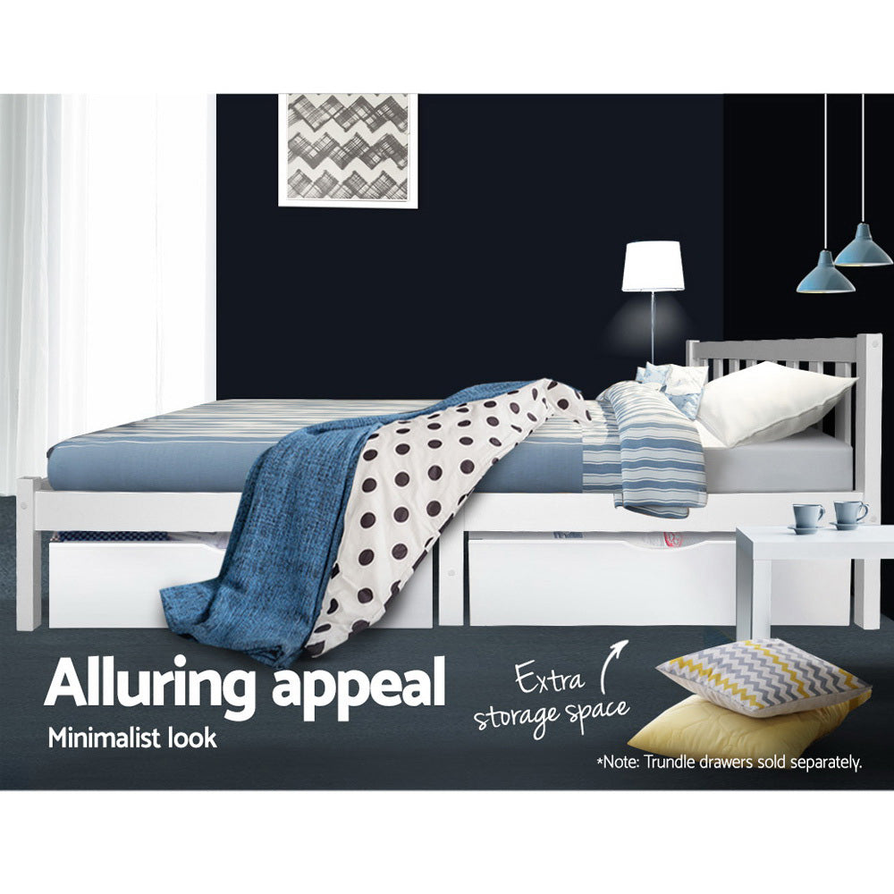 Marlook Bed Frame King Single Size Wooden White SOFIE