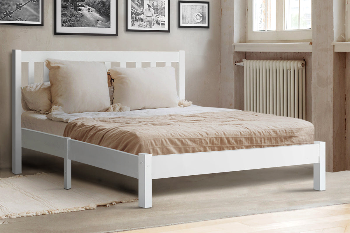 Marlook Bed Frame Queen Size Wooden White SOFIE