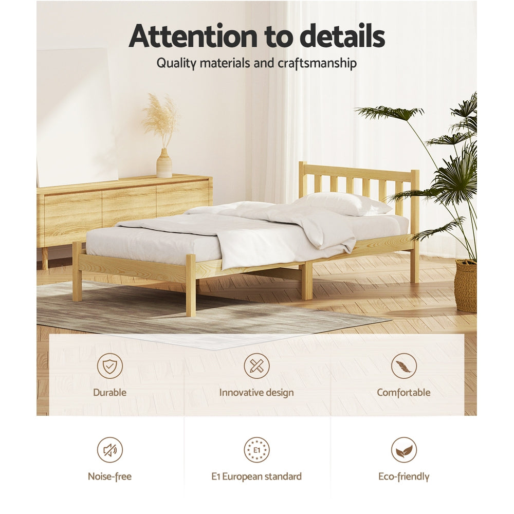 Marlook Bed Frame Single Size Wooden Oak SOFIE