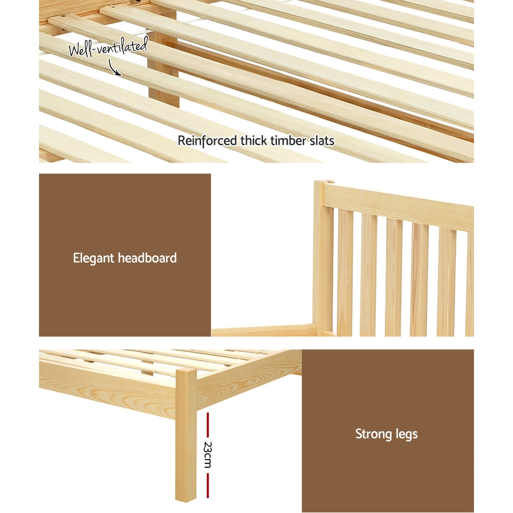 Marlook Bed Frame Single Size Wooden Oak SOFIE