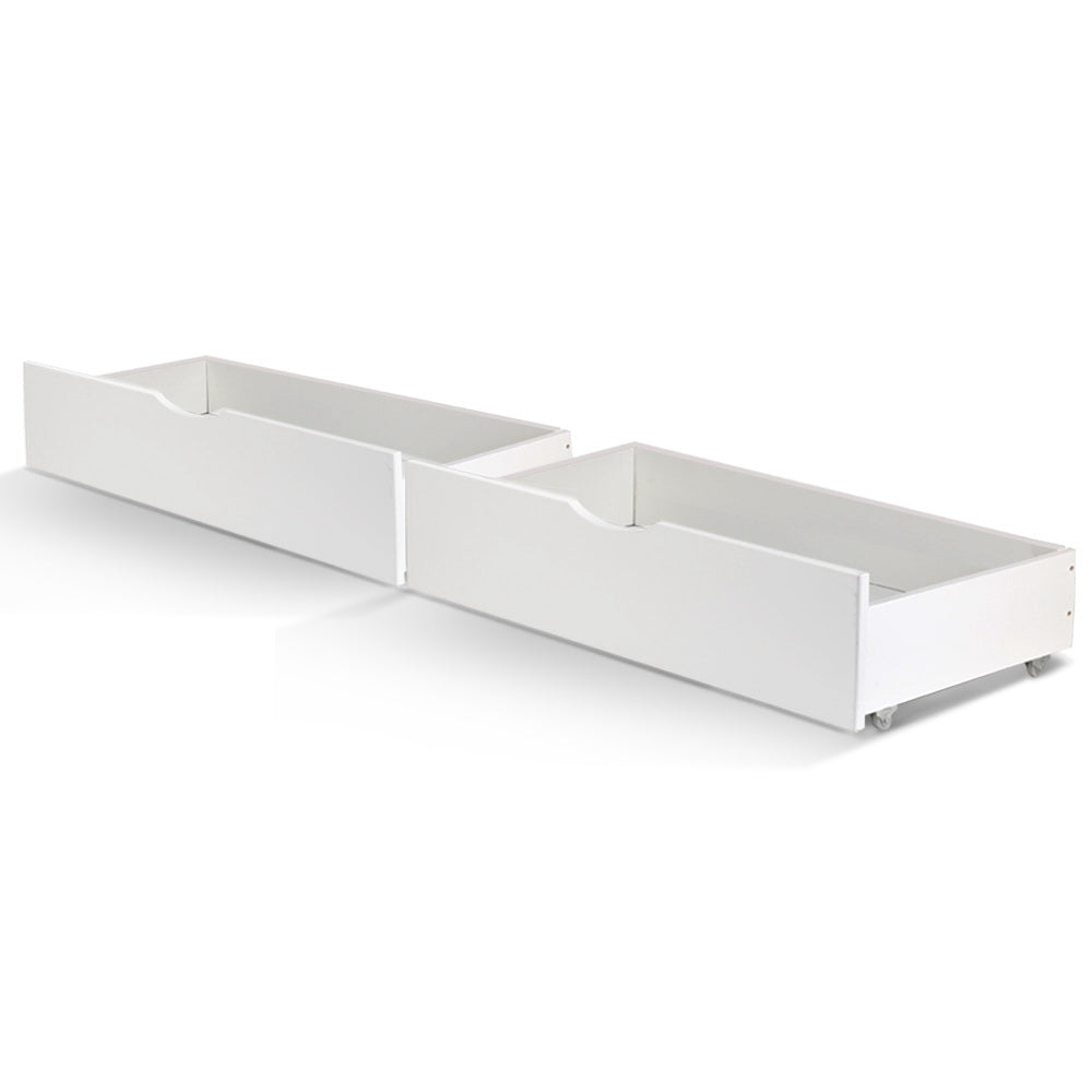Marlook 2x Bed Frame Storage Drawers Trundle White
